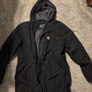 Carhartt Black Hooded Lightweight Rain Defender Jacket
